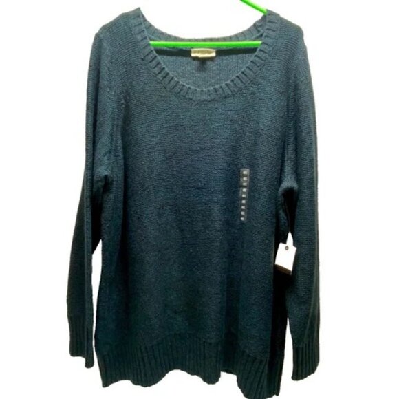St. John's Bay Sweaters - St. John's Bay Sweater Women's 3X Blue Marble Cable Knit Long Sleeve Shirt NWT‎